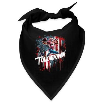 Touchdown Football Spieler Amerikanische Flagge - Bandana - Schwarz - Vorne