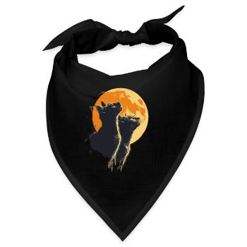 Bezaubernde Katzen mit Mond für alle - Bandana - Schwarz - Vorne