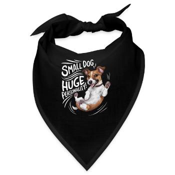Foxterrier Hund Small Dog With Huge Personality - Bandana - Schwarz - Vorne