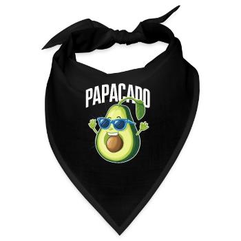 Papacado Spaß Avocado Cartoon Charakter - Bandana - Schwarz - Vorne