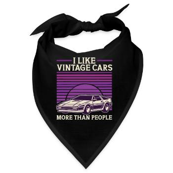 Ich mag Oldtimer mehr als Menschen Lustiger Oldtimer - Bandana - Schwarz - Vorne