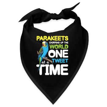 Parakeets Chirping Up The World One Tweet - Bandana - Schwarz - Vorne