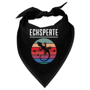 Echsperte Echspertin Lustiger Wortwitz Reptilien - Bandana - Schwarz - Vorne
