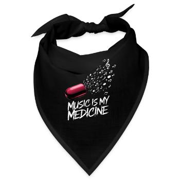 Musik ist meine Medizin für Musikliebhaber - Bandana - Schwarz - Vorne