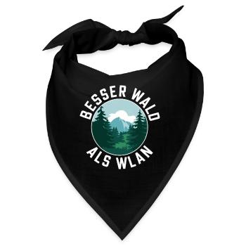 Besser Wald als WLan Natur Camping Wandern Witz - Bandana - Schwarz - Vorne