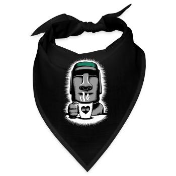 Easter Island Kaffee Moai Herz Tasse - Bandana - Schwarz - Vorne