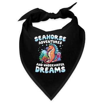 Seahorse Adventures And Underwater Dreams - Bandana - Schwarz - Vorne