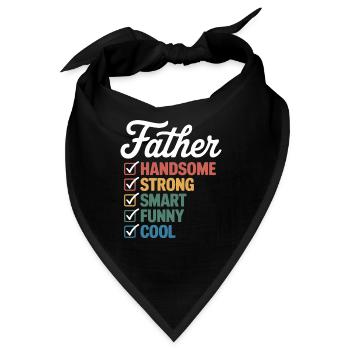 Vater: Attraktiv, Stark, Schlau, Lustig, Cool – - Bandana - Schwarz - Vorne