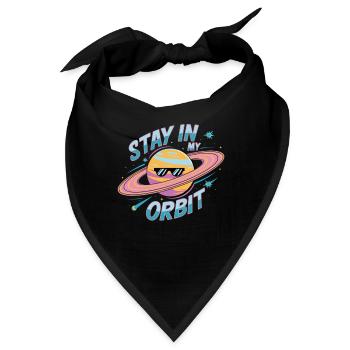 Bleib In Meiner Umlaufbahn Cooles Planetendesign - Bandana - Schwarz - Vorne
