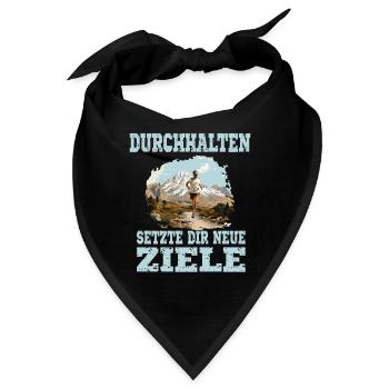 Durchhalten Setze Dir Neue Ziele Motivation Lauf - Bandana - Schwarz - Vorne