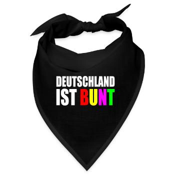 Deutschland ist bunt - Bandana - Schwarz - Vorne