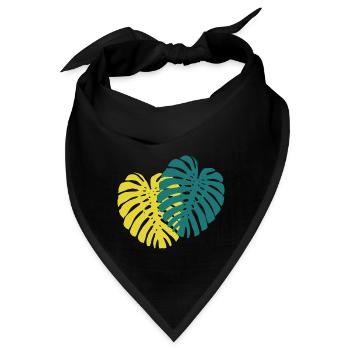 Monstera Blatt - Bandana - Schwarz - Vorne