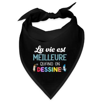 Illustrator Illustrator Geschenk Zeichnung Zeichnung - Bandana - Schwarz - Vorne