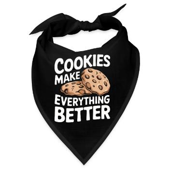 Cookies Cookie Keks Kekse Schokolade - Bandana - Schwarz - Vorne