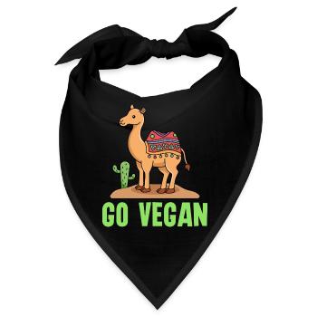 Kamel-Tierdesign für stolze Veganer - Bandana - Schwarz - Vorne