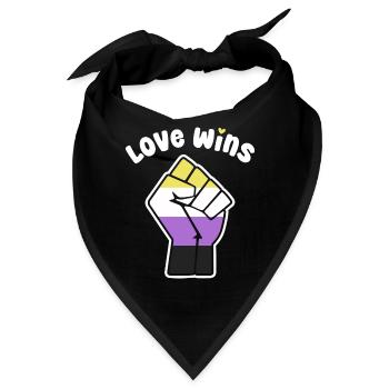 Liebe gewinnt nichtbinär Stolz Faust für Equality - Bandana - Schwarz - Vorne