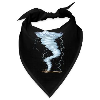 Wetter Tornado Windhose Sturmjäger cooles Design - Bandana - Schwarz - Vorne