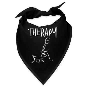 Gassi gehen Therapy - Bandana - Schwarz - Vorne