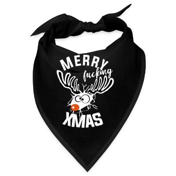 fucking xmas Weihnachten Rentier Lustig Hässlich - Bandana - Schwarz - Vorne