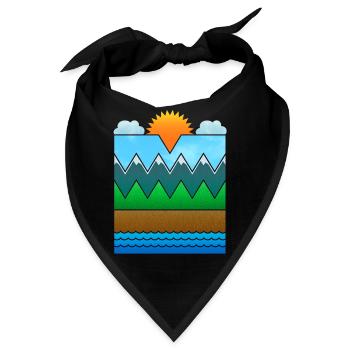 Landschaft (minimal) - Bandana - Schwarz - Vorne