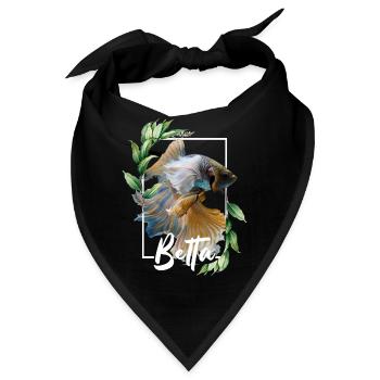 Betta Fisch Tropical Plant Design Betta Leben - Bandana - Schwarz - Vorne