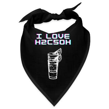 Ich liebe H2C5OH - Bandana - Schwarz - Vorne