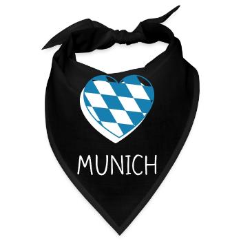 Munich Heart - Bandana - Schwarz - Vorne
