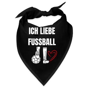 Ich liebe Fußball Herzdesign - Bandana - Schwarz - Vorne