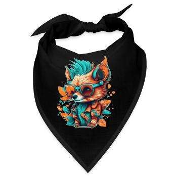 Ein Fuchs mit Brille, der seinen Urlaub genießt - Bandana - Schwarz - Vorne