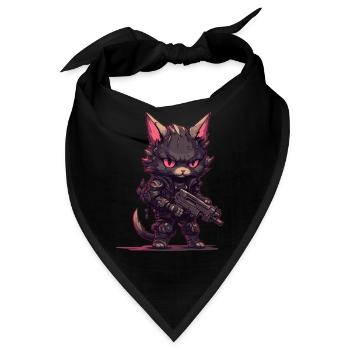 Cat Biker im Stil von Post Apocalyptic - Bandana - Schwarz - Vorne