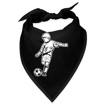 Fußball Junge Zeichnung - Bandana - Schwarz - Vorne