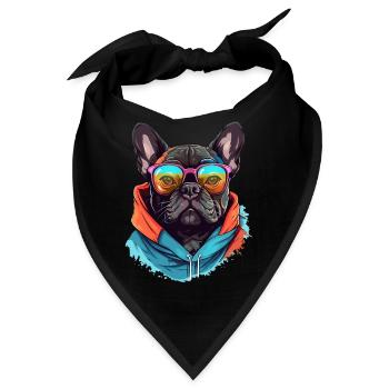 Stadtbegleiter: der Geist der französischen Bulldogge - Bandana - Schwarz - Vorne
