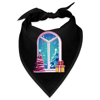 Weihnachten Geschenk Weihnachtsbaum weihnachtlich - Bandana - Schwarz - Vorne