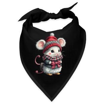 Niedliche Weihnachtsmaus - Bandana - Schwarz - Vorne