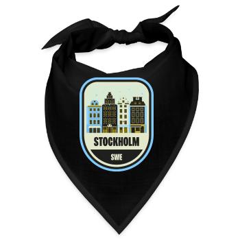 Stockholm Stadtmotive Patch - Bandana - Schwarz - Vorne