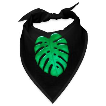 Monstera Glasblatt - Bandana - Schwarz - Vorne