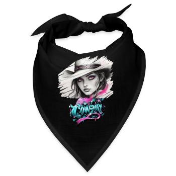 Cowboy , Pferdemädchen mit Cowboyhut - Bandana - Schwarz - Vorne