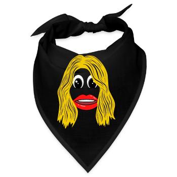 Blonde Frau mit Lippenstift - Bandana - Schwarz - Vorne