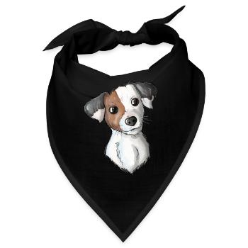 Jack Russell Pattern 8 - Bandana - Schwarz - Vorne