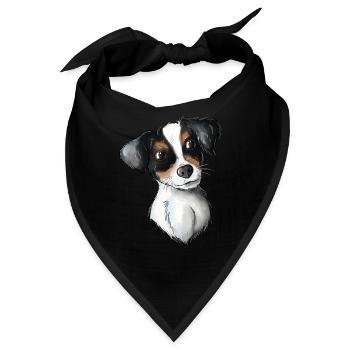 Jack Russell Pattern 3 - Bandana - Schwarz - Vorne