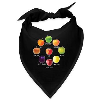 Apfelsorten Verschiedene Äpfel Realistischer Apfel - Bandana - Schwarz - Vorne