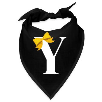 Buchstabe y gelbe Schleife - Bandana - Schwarz - Vorne
