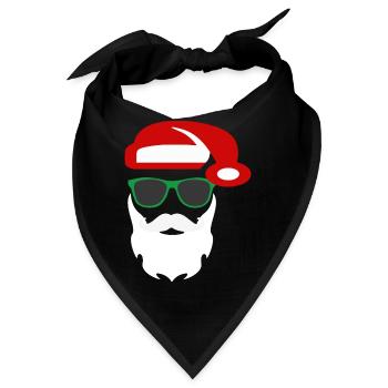 Trendiger Weihnachtsmann - Bandana - Schwarz - Vorne