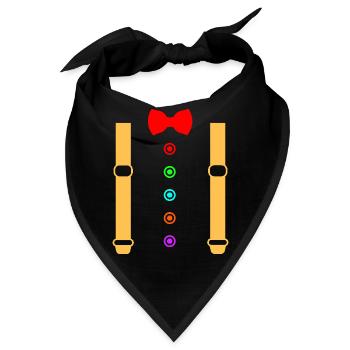 Jeck mit Hosenträger Jecke Faschingskostüm Clown - Bandana - Schwarz - Vorne
