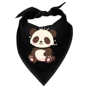 Niedlicher Panda – verspielter Graffiti-Cartoon - Bandana - Schwarz - Vorne
