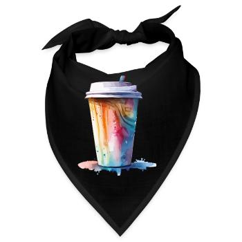Cappuccino Kaffee Becher Kunst - Bandana - Schwarz - Vorne
