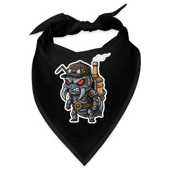 Hummelkaiser, Dampfpunk-Zepter und Gold - Bandana - Schwarz - Vorne