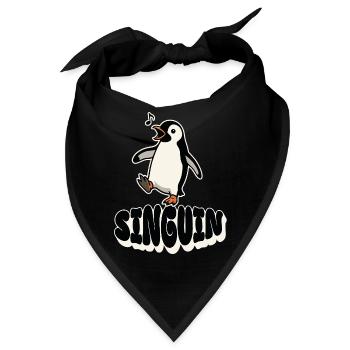 Singender Pinguin - Singuin - Bandana - Schwarz - Vorne
