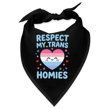 LGBTQ-Pride-Monat – Respektiere meine trans Homies - Bandana - Schwarz - Vorne