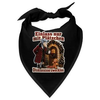 Einlass nur mit Plätzchen - Bandana - Schwarz - Vorne